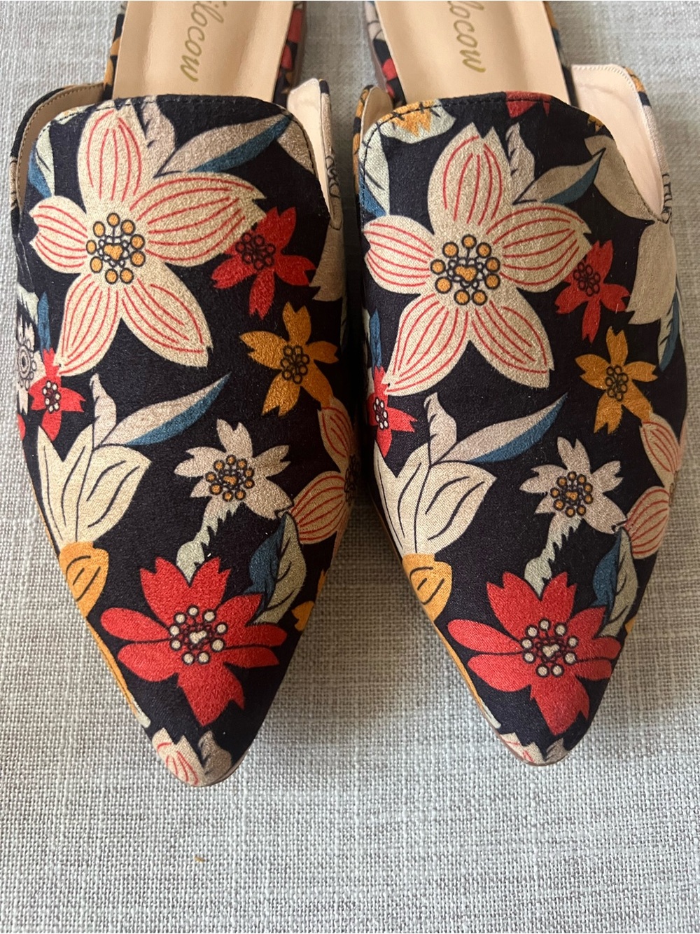 Tilocow Floral Resort Wear Pointed Slip-On Mule Flats - , women’s 8.5